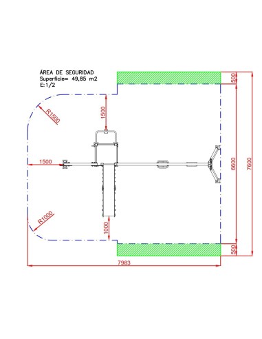 PARQUE INFANTIL TENIS COLUMPIO DOBLE