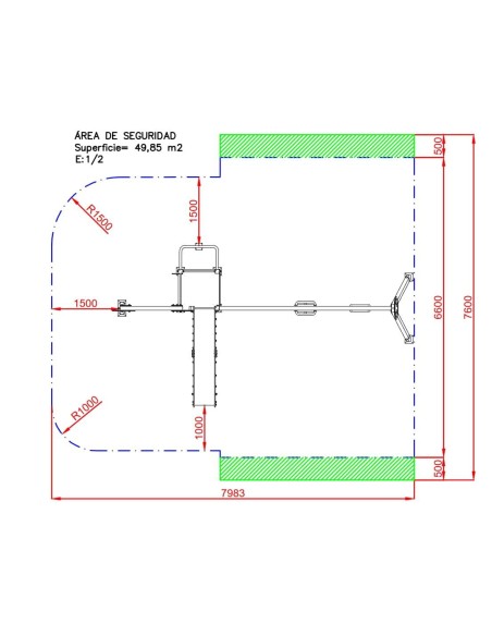 PARQUE INFANTIL TENIS COLUMPIO DOBLE
