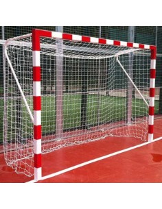 Juego porterías fútbol sala fijas metálicas con redes