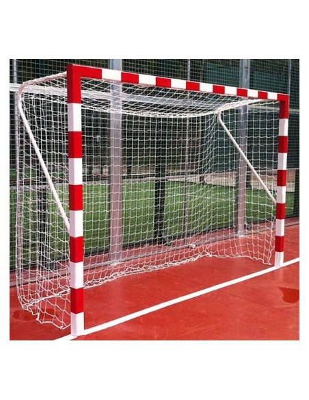 Juego porterías fútbol sala fijas metálicas con redes