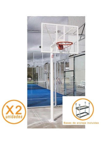 2 Canastas Minibasket Antivándalicas Completas