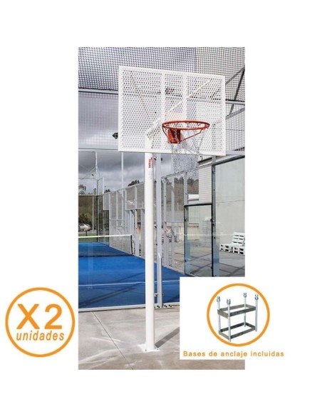 2 Canastas Minibasket Antivándalicas Completas