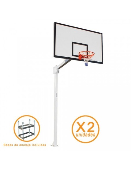 Canasta Baloncesto Deluxe Fija Completa con Tablero, Aro y Redes (configurar el acabado deseado)