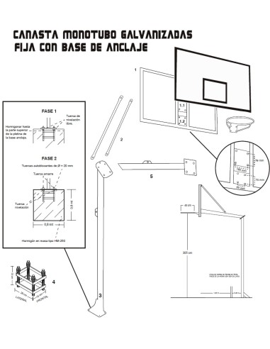 Canastas baloncesto galvanizadas completas...