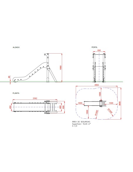 Tobogán Quipar Mini 90cm uso público