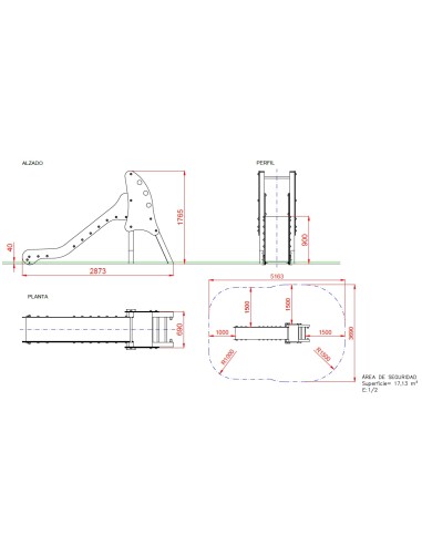 TOBOGÁN GUADALENTÍN MINI 90 CM uso público