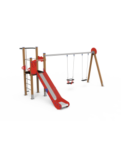 Parque infantil Torre Béisbol columpio doble 2