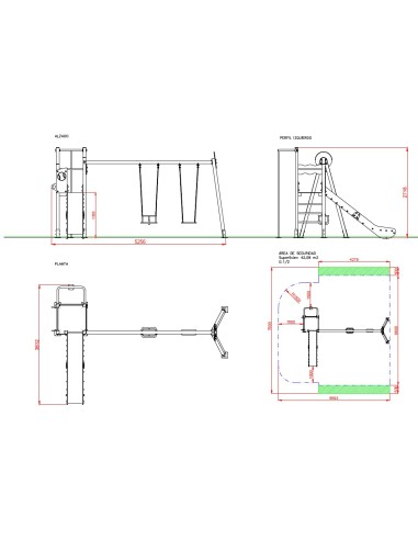 Parque infantil Torre Béisbol columpio doble