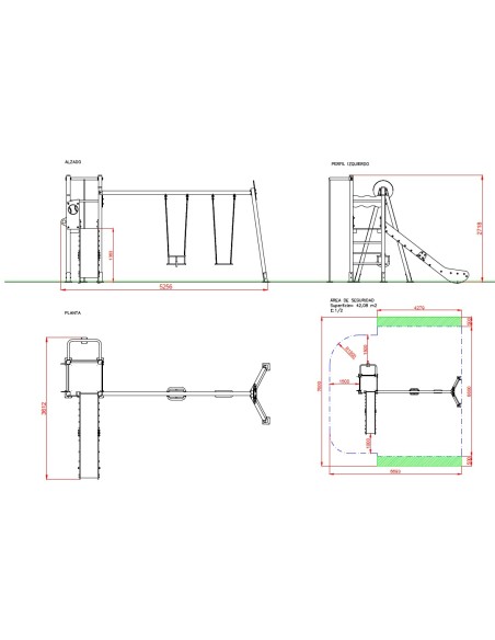 Parque infantil Torre Béisbol columpio doble