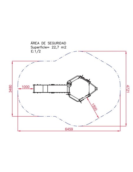Parque infantil Torre Hexagonal 136CM uso público