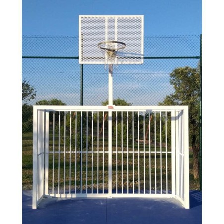 Juego porterías con canastas antivandálicas completas con aros y redes