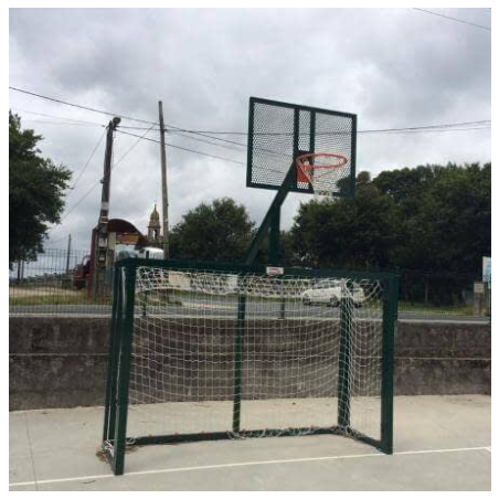Juego porterías fútbol sala con canastas completas con aros y redes