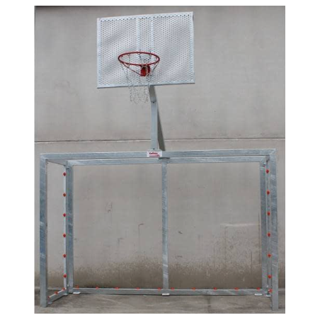 Juego porterías fútbol sala con canastas galvanizadas completas con aros y redes