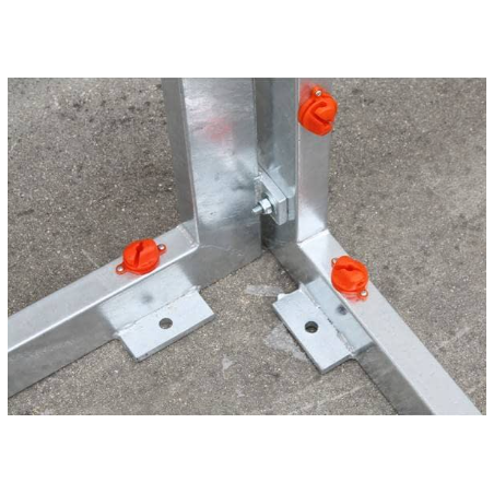 Juego porterías fútbol sala con canastas galvanizadas completas con aros y redes