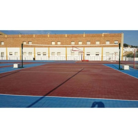 JUEGO POSTES VOLEIBOL METÁLICOS TRASLADABLES REGULABLE A TENIS