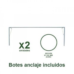 2 Porterías Fútbol 7 fijas metálicas con redes 2