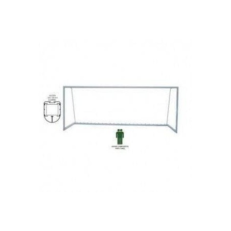 2 Porterías Fútbol 11 trasladables aluminio con redes