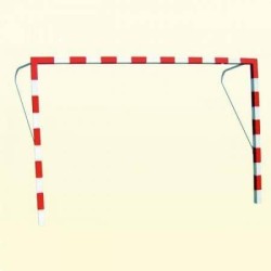 Juego porterías fútbol sala fijas metálicas con redes 2