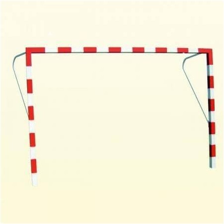 Juego porterías fútbol sala fijas metálicas con redes