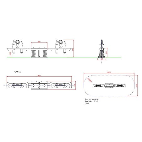 BALANCÍN SUBE Y BAJA MUELLES 4 PLAZAS DON CUCO