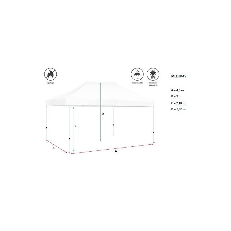 CARPA MASTER 3X4,5M IGNÍFUGA BLANCA o NEGRA