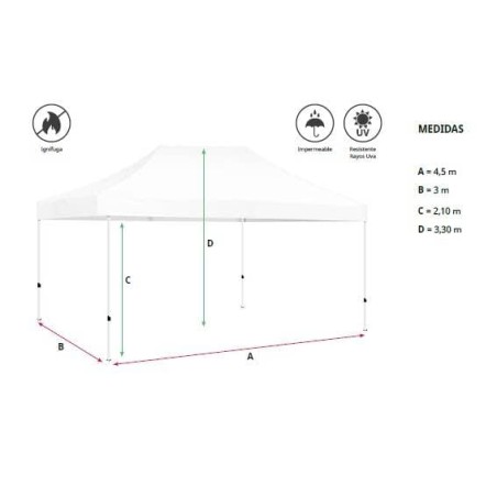 CARPA MASTER 3X4,5M IGNÍFUGA BLANCA o NEGRA