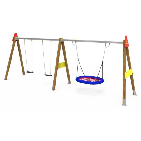 Columpio PERSEO uso público Doble y Nido (configurar asientos)