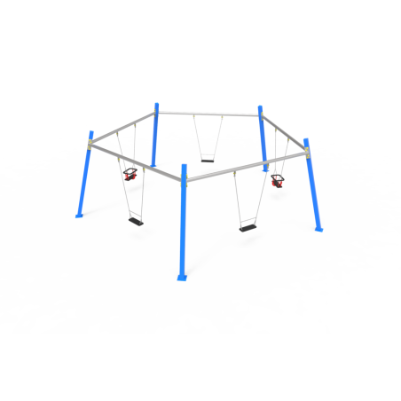 Columpio múltiple uso público de 5 plazas (configurar asientos)