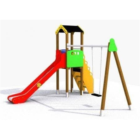 Parque infantil Torre Mundo con 1 asiento
