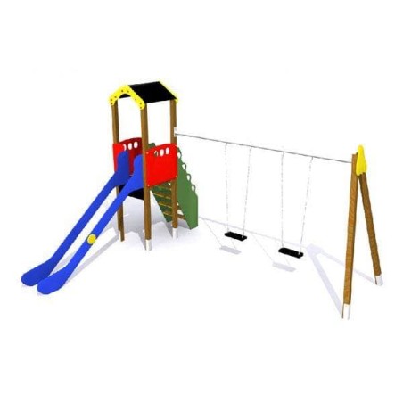 Parque infantil Torre Mundo 2 asientos