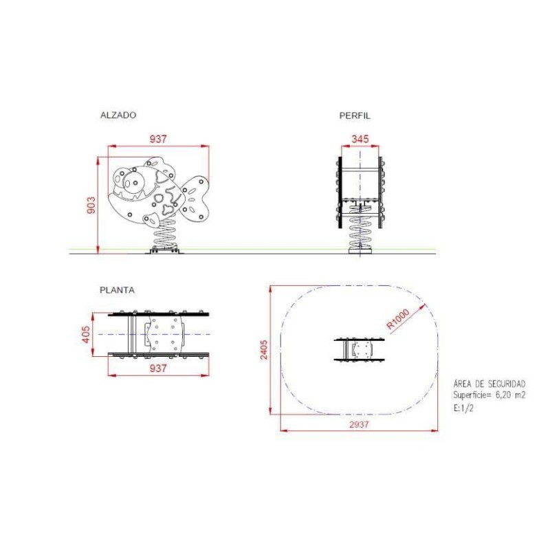 BALANCÍN MUELLE DOBLE PANEL PIRAÑA