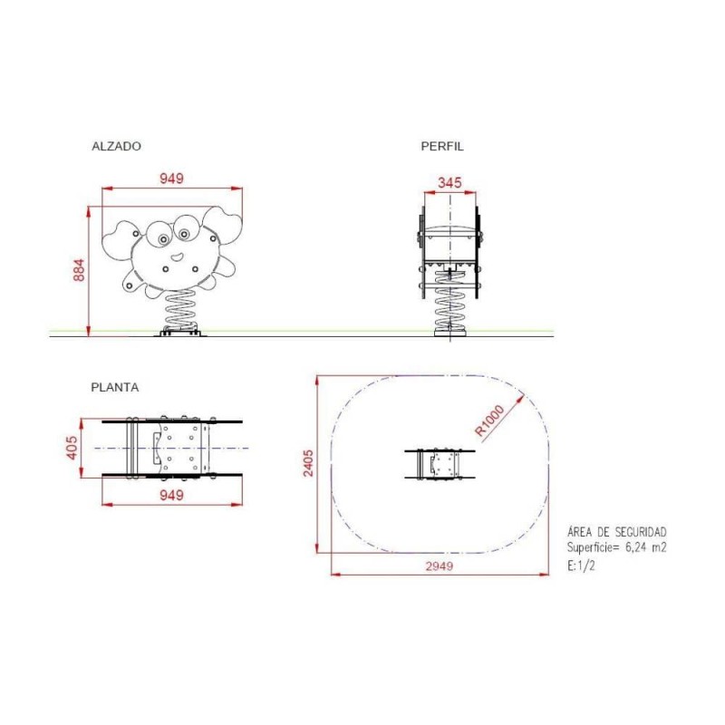 Balancín muelle inclusivo Cangrejo