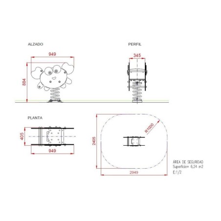 Balancín muelle inclusivo Cangrejo