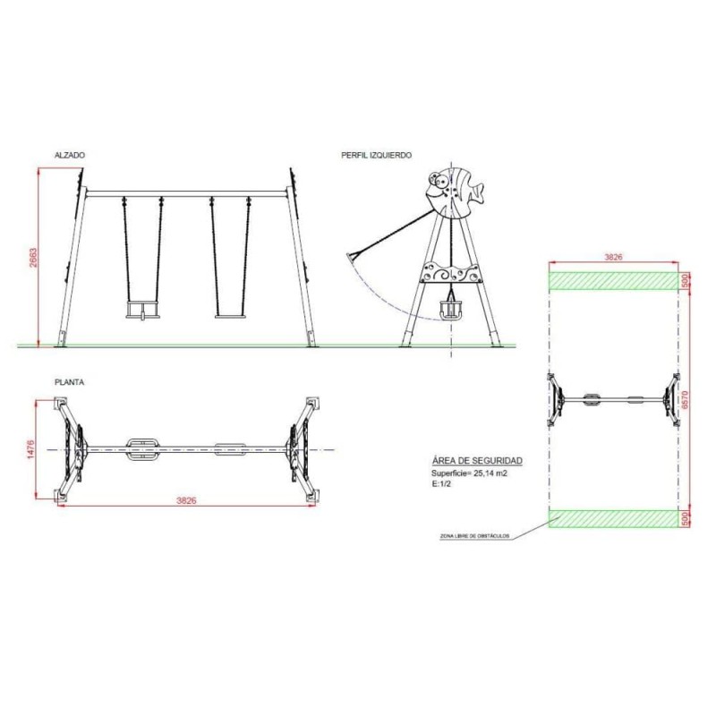 COLUMPIO DOBLE PEZ USO PÚBLICO (configurar...
