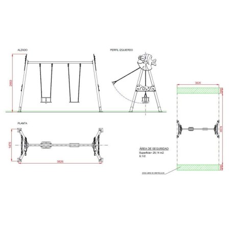 COLUMPIO DOBLE PEZ USO PÚBLICO (configurar asientos)