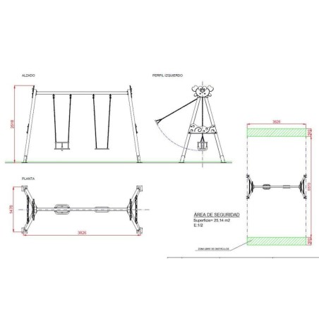 COLUMPIO DOBLE CANGREJO USO PÚBLICO  (configurar asientos)