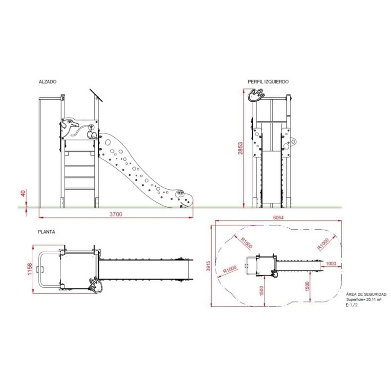 Parque infantil Maxi Dino 01 uso público