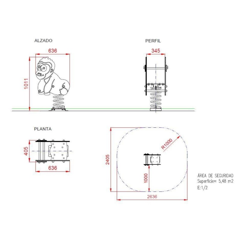 BALANCÍN MUELLE DOBLE PANEL GORILA