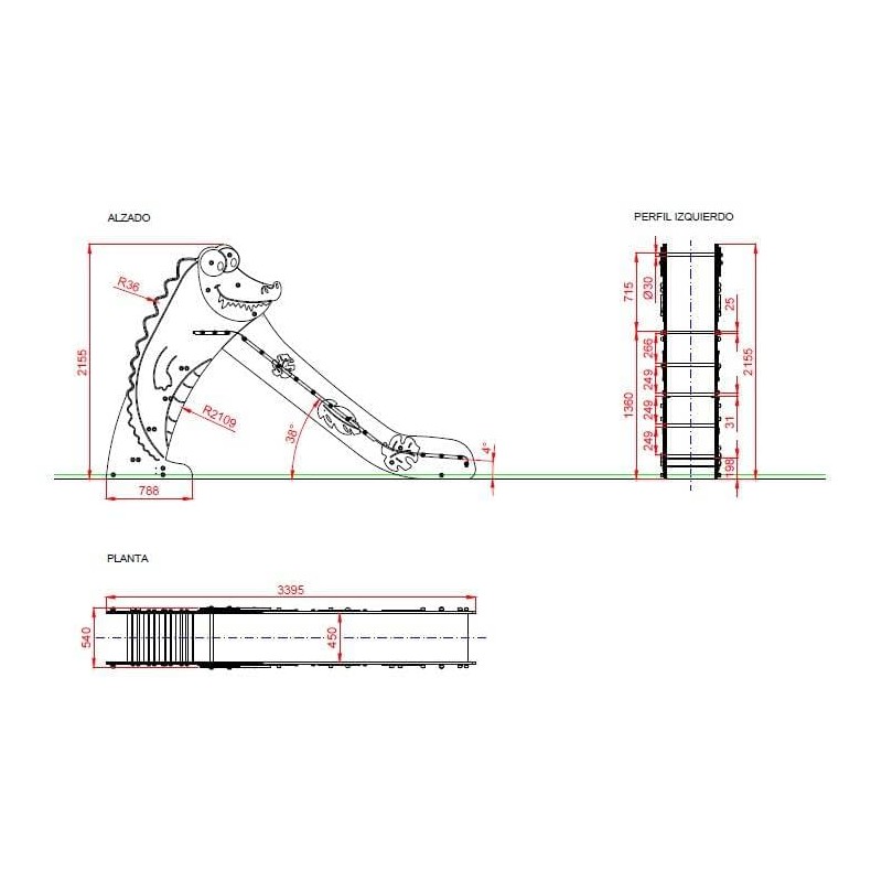 TOBOGÁN DRILO GRANDE 136CM uso público