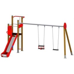 Parque infantil Torre Béisbol columpio con 2 asientos