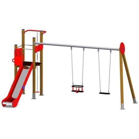 Parque infantil Torre Béisbol columpio con 2 asientos
