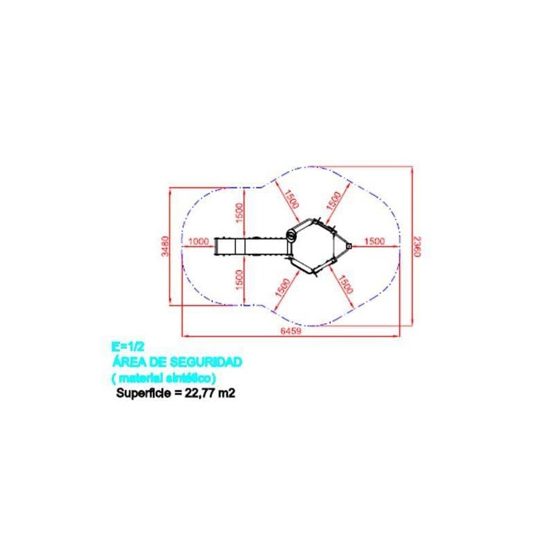 Parque infantil Torre Hexagonal 136CM uso público