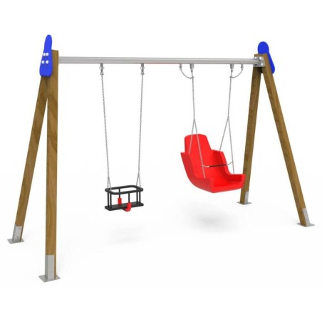 Columpio doble inclusivo uso público (Configurar asientos)