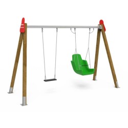 Columpio doble inclusivo uso público (Configurar asientos)