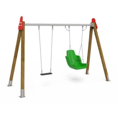 Columpio doble inclusivo uso público (Configurar asientos)