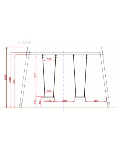 Columpio doble uso público (configurar asientos)