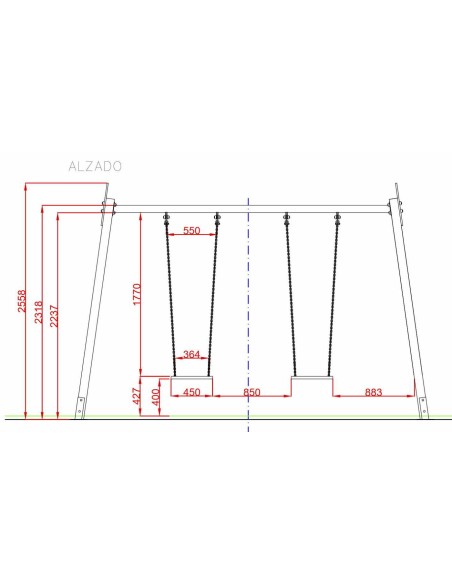 Columpio doble uso público (configurar asientos)