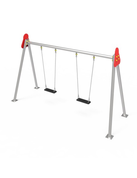 Columpio doble metálico galvanizado (configurar asientos)