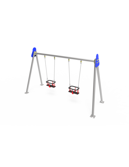 Columpio doble metálico galvanizado (configurar asientos)