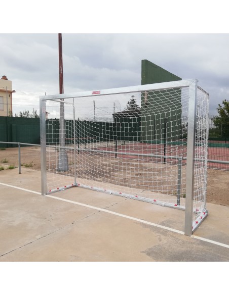 Juego porterías de fútbol sala trasladables galvanizadas con redes